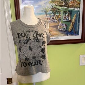 Women's Gray Graphic Muscle Tee